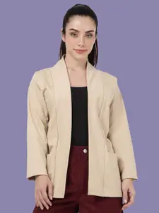 Kryptic Notch Lapel Collar Front Open Full Sleeve Pure Cotton Shrug