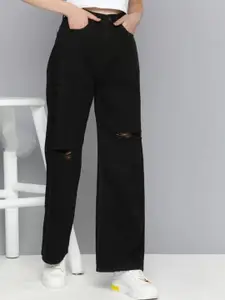 DressBerry Women Comfort Regular Fit Mid-Rise Slash Knee Stretchable Cotton Jeans