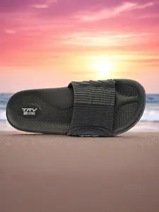 TRV Men Striped Sliders Flip Flops