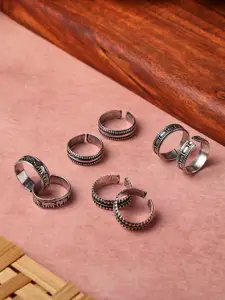 VENI Silver-Plated Oxidised Toe Rings