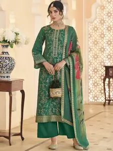 Stylee LIFESTYLE Floral Woven Design Zari Pure Silk Unstitched Dress Material