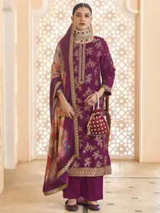 Stylee LIFESTYLE Embroidered Pure Silk Unstitched Dress Material