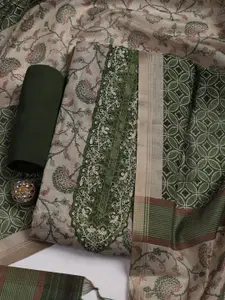 Meena Bazaar Embroidered Art Silk Unstitched Dress Material