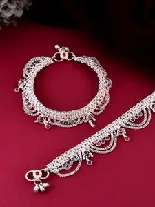 Silvermerc Designs Silver-Plated Artificial Stones Anklet