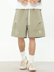 StyleCast x Revolte Men Typography Regular Fit Mid-Rise Shorts