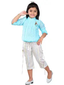 WORTON FASHION Girls Top & Capris Clothing Set