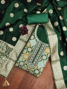 KIMISHA Floral Woven Design Zari Unstitched Dress Material