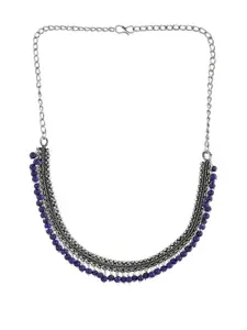 PYR FASHION Artificial Beaded Oxidised Statement Necklace