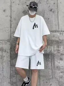 StyleCast Round Neck T-Shirt & Shorts Co-OrdsSet