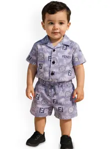 FASHION GRAB Boys Printed Shirt with Shorts