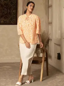 Sangria Printed Pure Cotton Top & Trousers Co-Ord Set