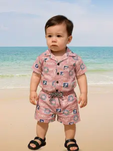 FASHION GRAB Boys Printed Shirt with Shorts