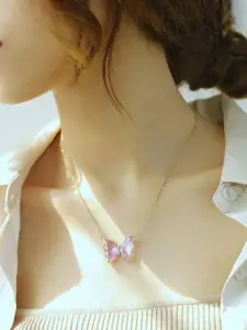 Vembley Gold-Plated Alloy Artificial Stones Necklace