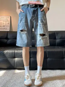 StyleCast x Revolte Men Slash Knee Denim Shorts