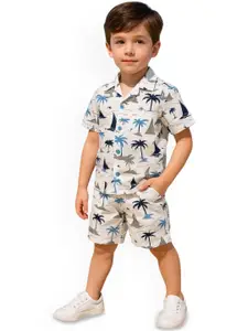 FASHION GRAB Boys Printed Shirt with Shorts