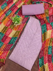 KIMISHA Floral Embroidered Sequinned Unstitched Dress Material