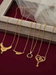 Anouk Set Of 4 Gold-Plated Brass Necklace