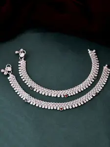 Silvermerc Designs Silver-Plated Artificial Stones and Beads Anklet
