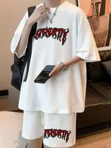 StyleCast Round Neck Short Sleeve T-Shirt With Short Co-Ords