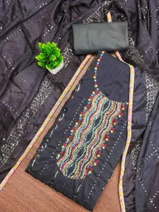 KIMISHA Floral Embroidered Sequinned Unstitched Dress Material