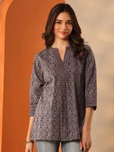 Libas Ethnic Motifs Printed V-Neck Kurti