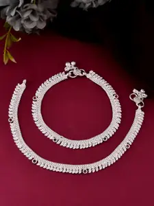 Silvermerc Designs Silver-Plated Artificial Stones and Beads Anklet