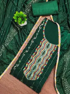 KIMISHA Floral Embroidered Sequinned Unstitched Dress Material