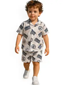 FASHION GRAB Printed Shirt Neck Pure Cotton Shirt With Short