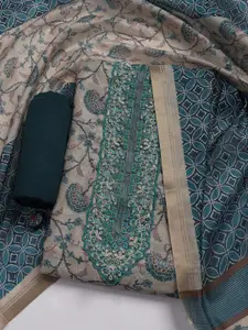 Meena Bazaar Embroidered Art Silk Unstitched Dress Material