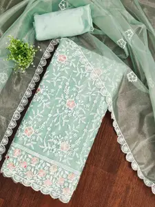 KIMISHA Embroidered Organza Unstitched Dress Material