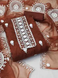 KIMISHA Embroidered Organza Unstitched Dress Material