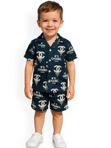 FASHION GRAB Boys Printed Shirt with Shorts