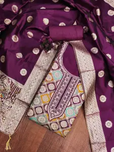 KIMISHA Floral Woven Design Unstitched Dress Material