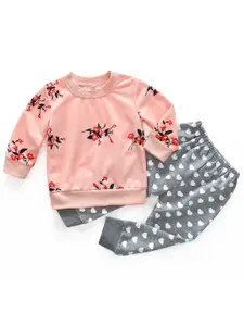 StyleCast x Revolte Kids-Girls Printed T-shirt And Trousers