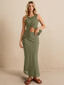 Chemistry Round Neck Waistcoat With Skirt Co-Ords