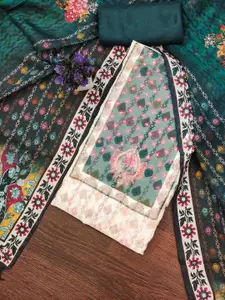 KIMISHA Printed Organza Unstitched Dress Material