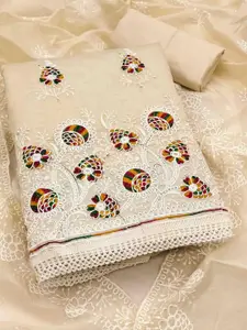 KIMISHA Floral Embroidered Thread Work Unstitched Dress Material