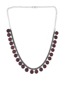 PYR FASHION Oxidised Kundan Studded Necklace