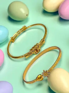 AARTISAI Set Of 2 Gold-Plated Stone-Studded Bangles