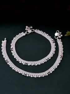 Silvermerc Designs Silver-Plated Artificial Stones and Beads Anklet