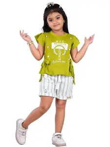 WORTON FASHION Girls Printed Top & Shorts
