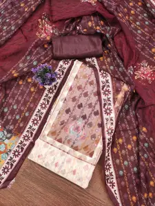 KIMISHA Printed Organza Unstitched Dress Material