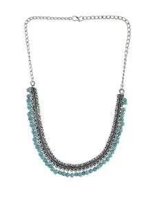 PYR FASHION  Artificial Beaded Oxidised Minimal Necklace