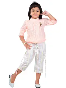 WORTON FASHION Girls Embellished Top With Shorts