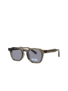 DressBerry Women Black Lens & Green Square Sunglasses with