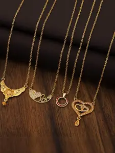 Anouk Set Of 4 Gold-Plated Brass Necklace