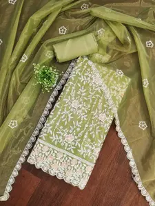 KIMISHA Embroidered Organza Unstitched Dress Material