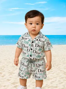 FASHION GRAB Boys Printed Shirt with Shorts