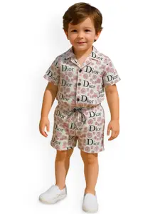 FASHION GRAB Boys Printed Shirt with Shorts