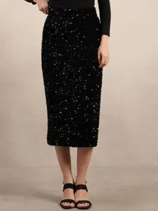 Vero Moda Embellished Straight Midi Skirt